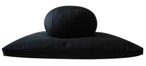 Buckwheat Zafu and Large Zabuton Meditation Cushion Set (2pc), Navy