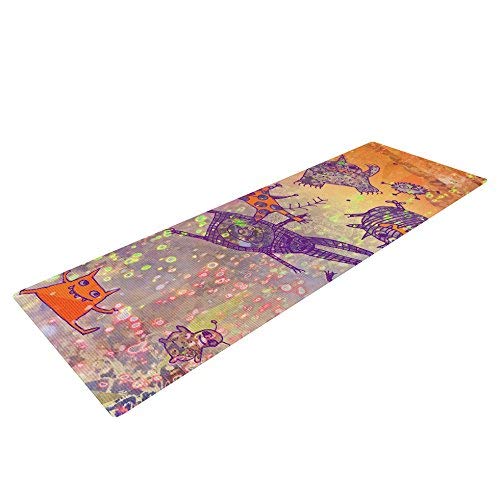 Kess InHouse Marianna Tankelevich Levitating Monsters Yoga Exercise Mat, 72 x 24, Orange Purple