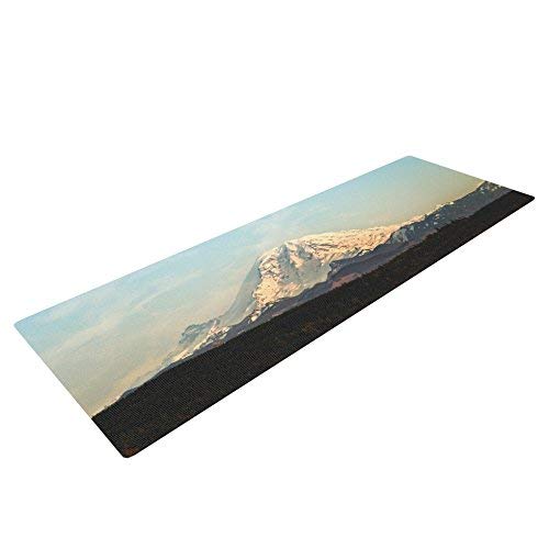 Kess InHouse Sylvia Cook Mt. Rainier Yoga Exercise Mat, Mountain Photo, 72 x 24-Inch