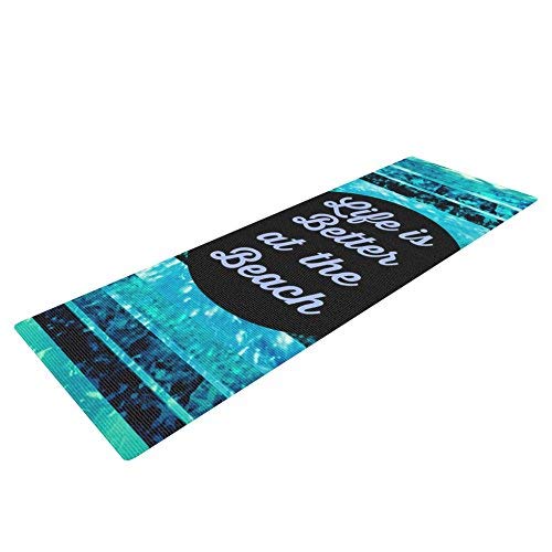 Kess InHouse EBI Emporium Life is Better at The Beach Yoga Exercise Mat, Blue/Aqua, 72 x 24-Inch