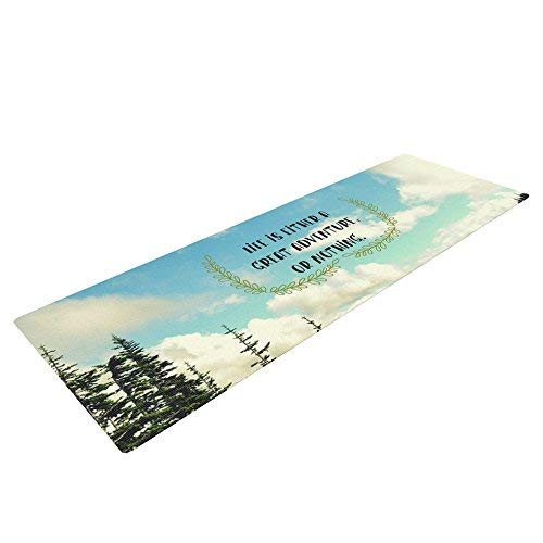 Kess InHouse Robin Dickinson Life is. Exercise Yoga Mat, Landscape Typography, 72