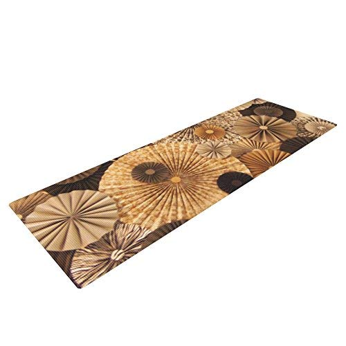 Kess InHouse Heidi Jennings Grounded Yoga Exercise Mat, Brown Paper, 72 x 24-Inch