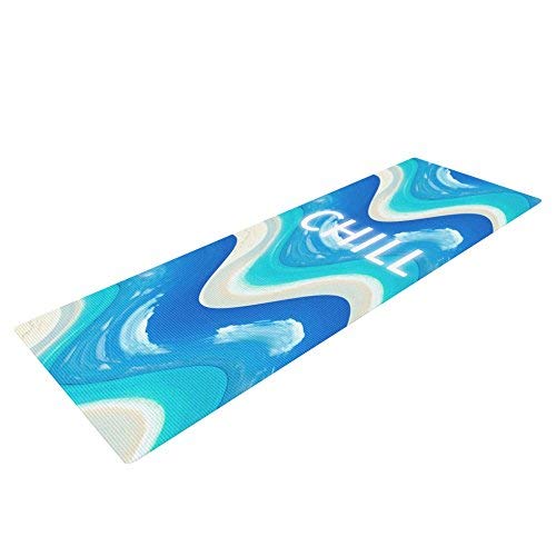 Kess InHouse Vasare NAR Chill Yoga Exercise Mat, Blue/Aqua, 72 x 24-Inch