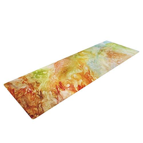 Kess InHouse Rosie Brown Autumn Breeze Exercise Yoga Mat, Orange Red, 72