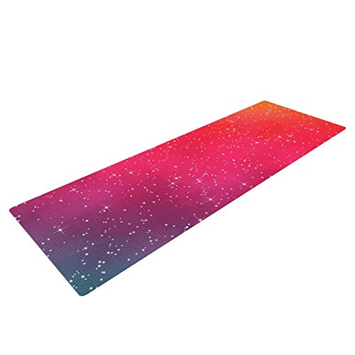 Kess InHouse Fotios Pavlopoulos Colorful Constellation Yoga Exercise Mat, Pink Glam, 72 x 24-Inch