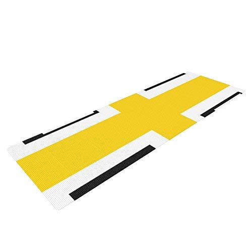 Kess InHouse Oriana Cordero Across The White Yoga Exercise Mat, Yellow/Black, 72 x 24-Inch