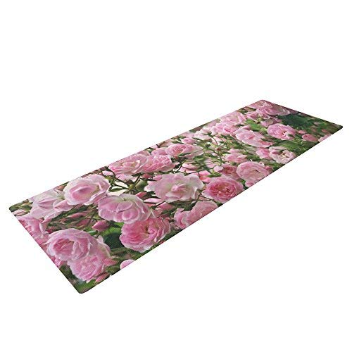 Kess InHouse Sylvia Cook The Fairy Rose Exercise Yoga Mat, Pink Floral, 72