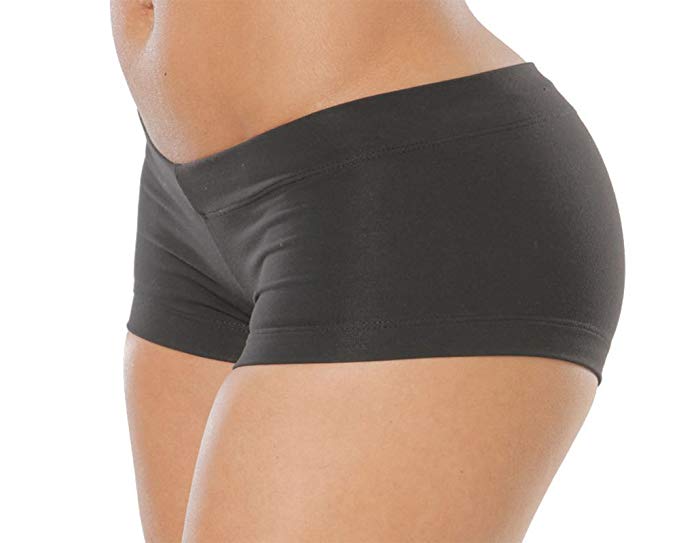 Elisabetta Rogiani Women's Lowrise Mini Shorts Yoga Workout Underwear Booty Shorts - Black - 2.75