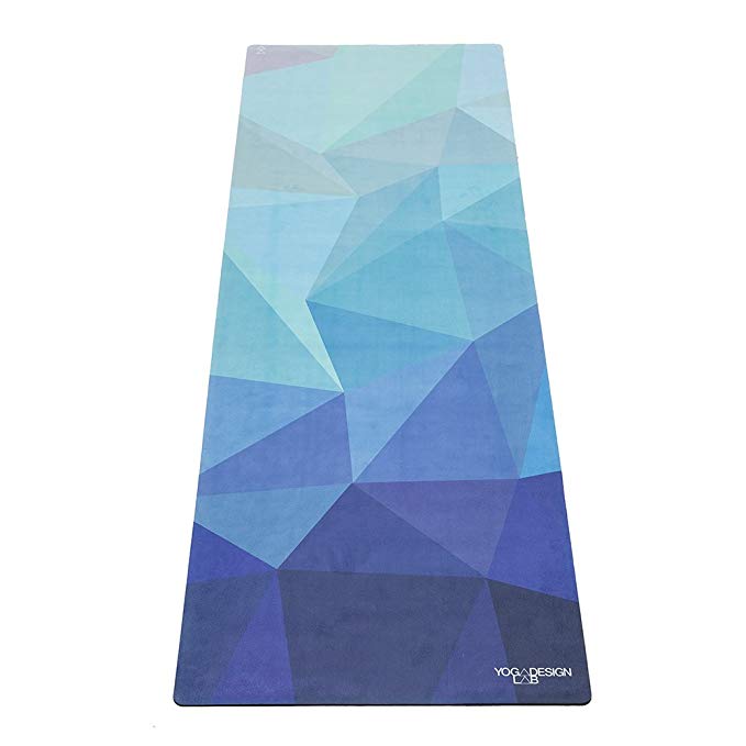 YOGA DESIGN LAB | Commuter Yoga Mat | 2-in-1 Mat+Towel | Lightweight, Foldable, Eco Luxury | Ideal Hot Yoga, Bikram, Pilates, Barre, Sweat | 1.5mm Thick | Includes Carrying Strap!