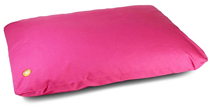 Pure Life Meditation Extra Thick Zabuton Mat for Meditation and Yoga | Kapok-filled, Washable 100% Cotton Cover | Hot Pink