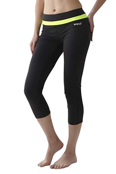 ClubFit Women's Moisture Wicking Anti Bacterial Thermal Conductivity 3/4 Length Activewear Capri Leggings