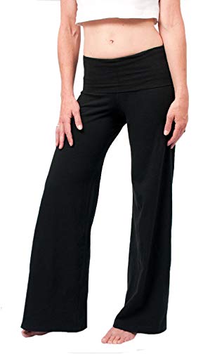 Hard Tail Contour Rolldown Wide Leg Yoga Pants - Black