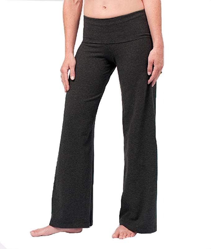 Hard Tail Contour Rolldown Wide Leg Yoga Pants - Dark Charcoal