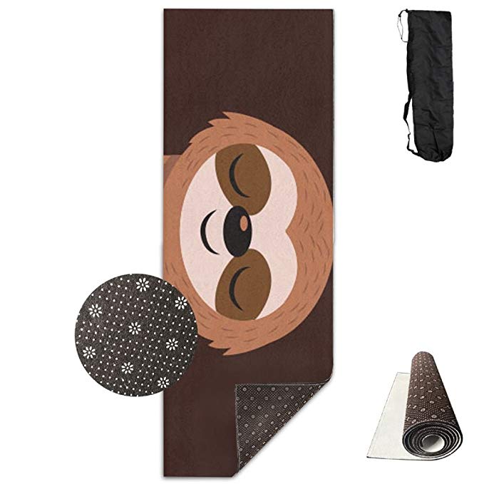 FHIEOMAT Unisex Yoga Sloth Yoga And Pilates Mat Exercise Mat With Carrying Bag