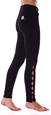 Margarita - Designer Activewear - Black Hot Pant with Cuts Along Legs