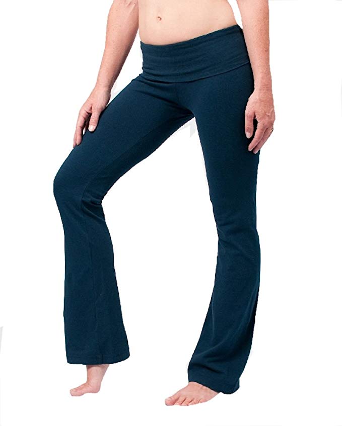 Hard Tail Foldover Bootcut Yoga Pants - Past Midnight