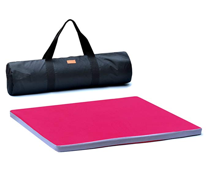 2cloud9 Meditation Cushion - Zabuton Meditation Mat Made 100% Natural Latex Rubber Foam Affording Exceptional Support Your Legs Knees (Extra Large - Red