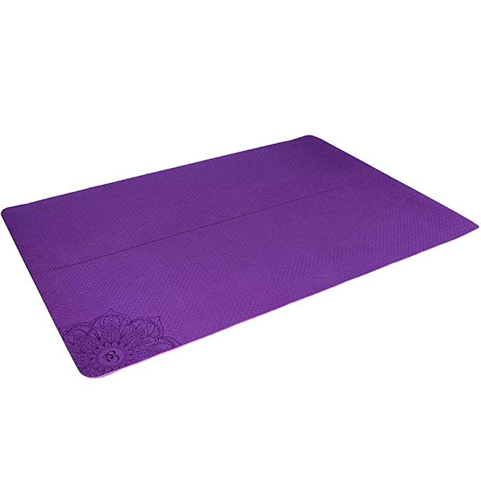 ANHPI Eco Friendly TPE Yoga Mat 8mm Thick With Carry Strap Widened And Lengthen Non-Slip Portable Fitness Pilates Camping Mat(183cm120cm),Purple-183cm120cm8mm