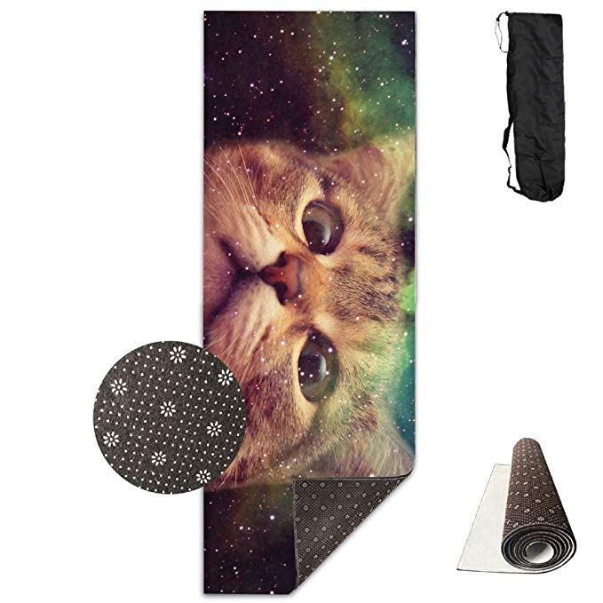 Space Galaxy Cat Yoga Mat Towel For Bikram/Hot Yoga, Yoga And Pilates, Paddle Board Yoga, Sports, Exercise, Fitness Towel