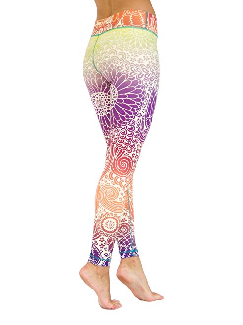 Vibrant Yoga Pant for Women - Tender Tulips - Shaping, Compression Legging.