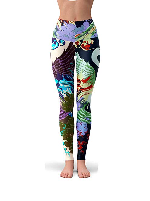 Ethnic Revolution Kimono 2 Design high waisted yoga pants, woman's leggings, workout and crossfit tights.