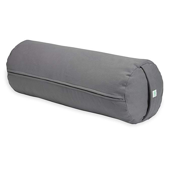 Gaiam Sol Round Yoga Bolster - Supportive Cotton Yoga Pillow for Meditation, Yoga, Pilates & Relaxation