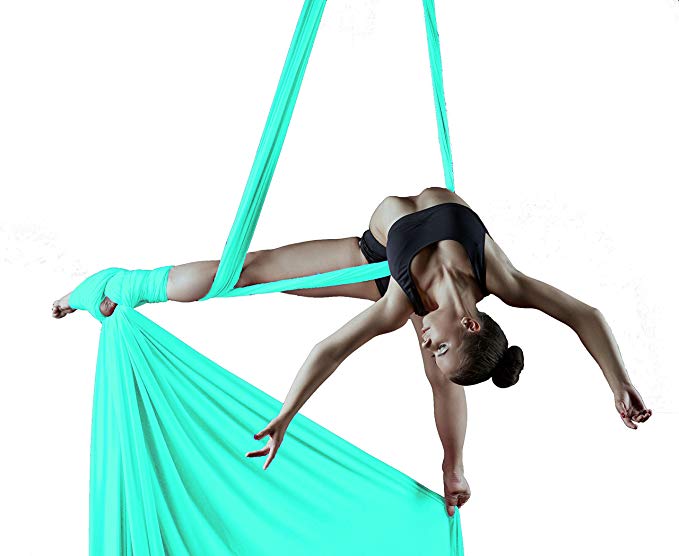 Orbsoul Complete Aerial Silks Deluxe Equipment Set (Includes Premium Tricot Silks, Hardware Set-Up Guide)