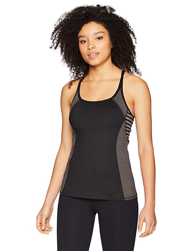 Splendid Women's Studio Activewear Athletic Yoga Tank with Built-in Shelf Bra