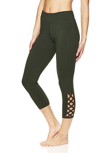 Gaiam Women's Capri Yoga Pants - Performance Spandex Compression Legging