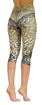 Wild and Unique Capri Yoga Pant for Women - Free Eagle - Compression Legging.