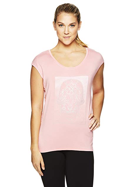 Gaiam Women's Dani Yoga Short Sleeve T-Shirt - Workout Top Women