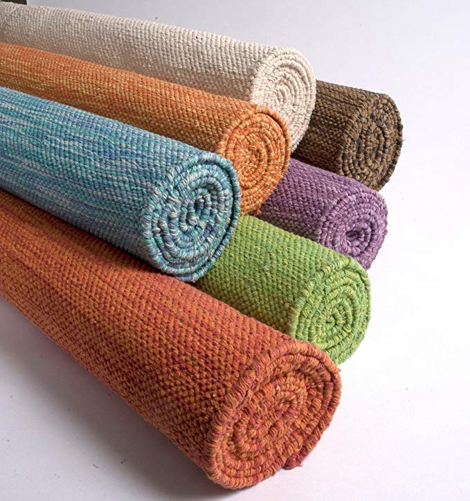 Yogasana Yoga Mat by Thick Yoga Mats Hot Yoga 100% Cotton Rug 24” x 72” 7 Colors