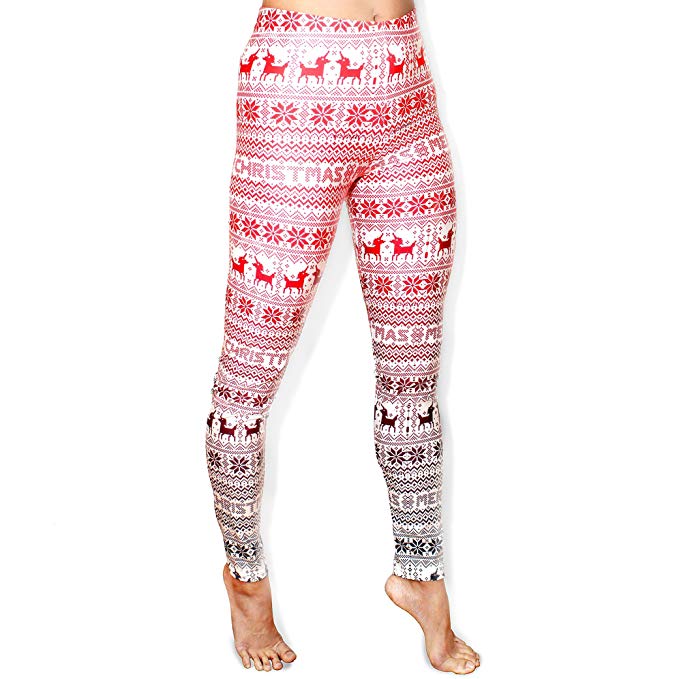 PWN Xmas Ugly Xmas Sweater Leggings Red White