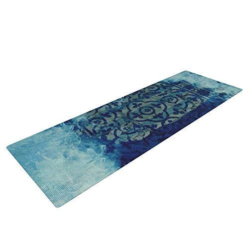 Kess InHouse Frederic Levy-Hadida Mosaic in Cyan Yoga Exercise Mat, Yo, 72 x 24-Inch