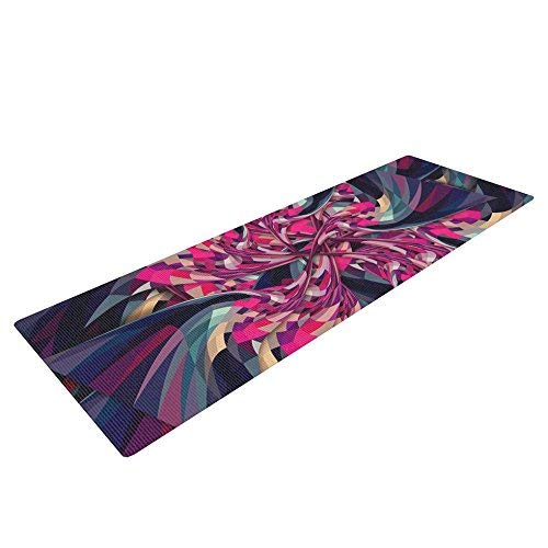 Kess InHouse Danny Ivan Purple Spiral Exercise Yoga Mat, Pink Geometric, 72