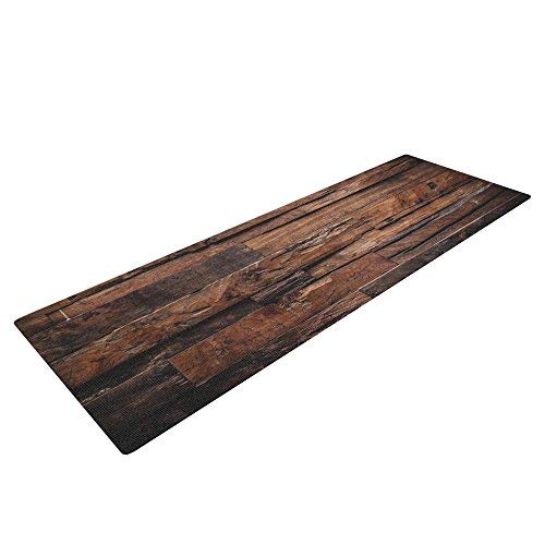 Kess InHouse Susan Sanders Espresso Dreams Exercise Yoga Mat, Rustic Wood, 72