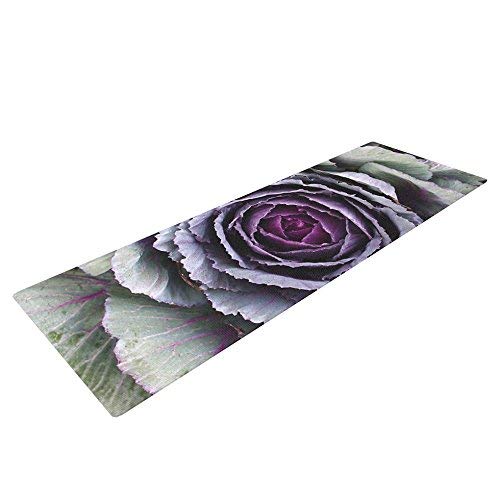 Kess InHouse Susan Sanders Flower Love Exercise Yoga Mat, Purple Green, 72