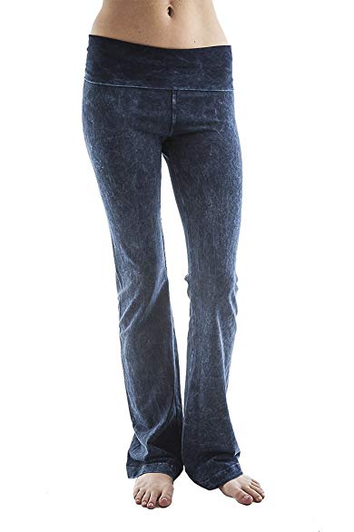 Hard Tail bootcut rolldown pants in navy mineral wash (small)