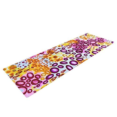 Kess InHouse EBI Emporium Circular Persuasion Purple Yoga Exercise Mat, Yellow/Pink, 72 x 24-Inch