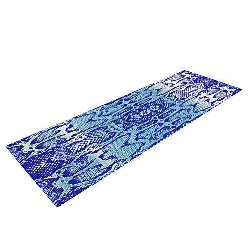 Kess InHouse Nina May DELF Snake Yoga Exercise Mat, Blue/Aqua, 72 x 24-Inch