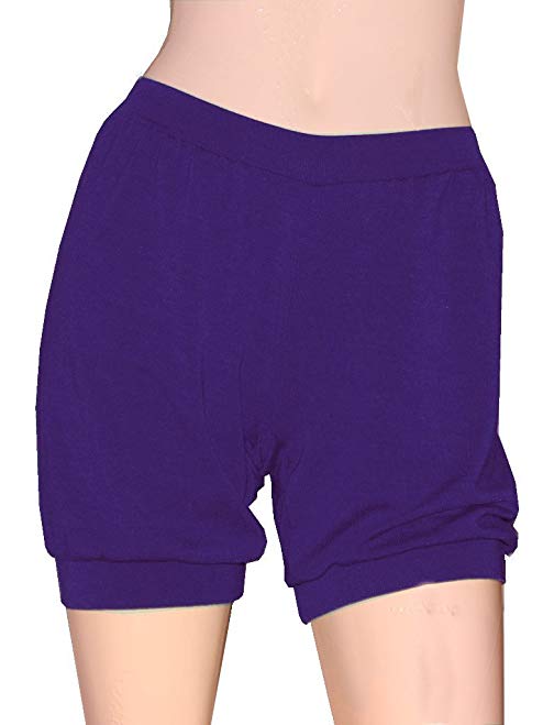 E K Women's Iyengar yoga shorts Ballet dance bloomers High waist jersey baggy pants