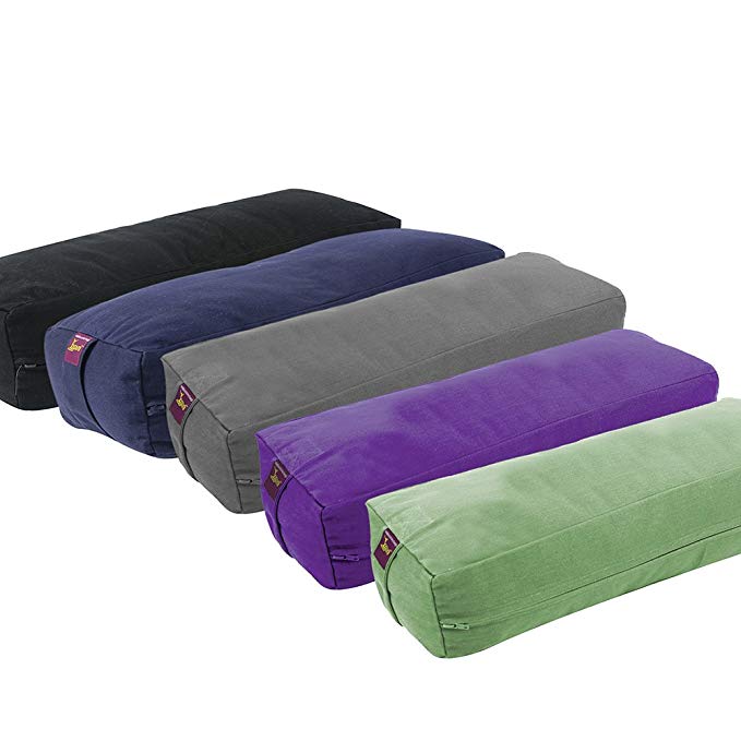 Rectangular Yoga Bolster - Removable Canvas Cover with Carry Handles by Yogavni(TM)