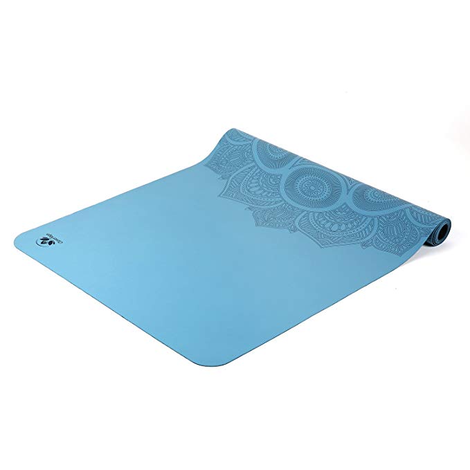 Travel Yoga Mat - Lightweight, Foldable and Non Slip Sticky - Made from The Best Natural Rubber Ultra Thin - Great for Hot Yoga Bikram, Pilates and Exercise Includes Carry Bag