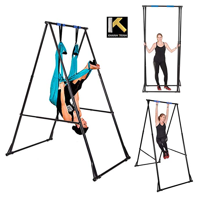 KT Indoor Outdoor Yoga Trapeze Stand Frame Model KT1.15201. Foldable, Portable, Height Adjustable Trapeze Yoga Swing Stand Frame. Stable and Durable Flying Yoga Frame Stand for Aerial Yoga