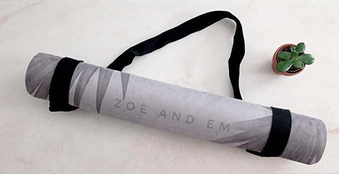 Zoë and Em | Natural Eco-Friendly Nontoxic Nonslip Printed Yoga Mat 3mm Vegan Microfiber Suede Natural Rubber