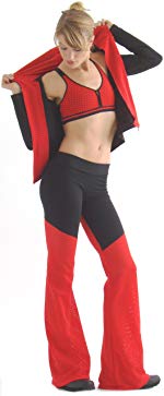 Margarita Activewear - Black Long Pants with Red Mesh Legs