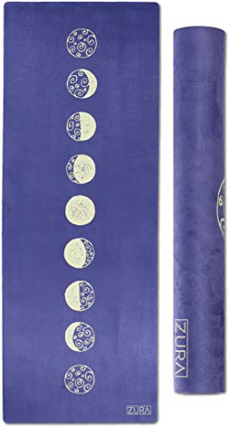 The Eco-friendly Combo Yoga Mat + Towel, No-slip Grip with Microfiber Towel Top - Extra Long - 3.5 mm Thick - 100% Natural and Non-toxic, Machine Washable - Ideal for Yoga, Hot Yoga, Pilates & Fitness