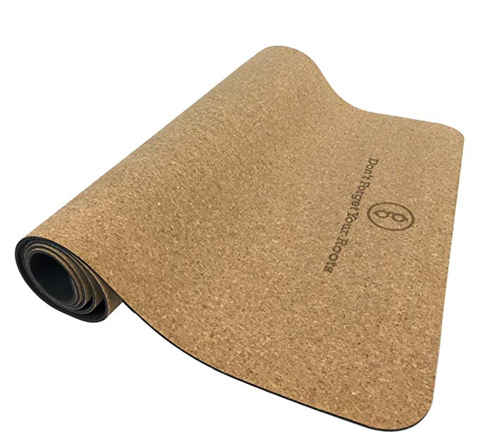 Gurus Two Natural Cork Mat Options, Roots Yoga Mat with Natural Rubber Bottom, Sprout Yoga Mat with Lightweight TPE Latex-Free Bottom, Non-Slip, Eco-Friendly and Odor Free, 72