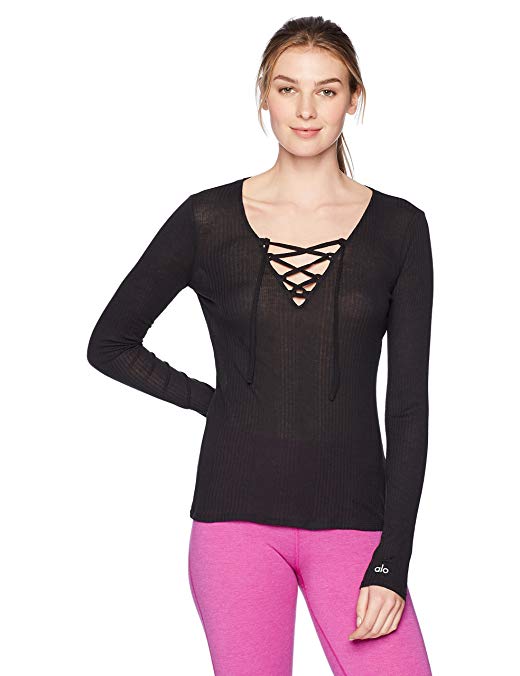 Alo Yoga Women's Interlace Long Sleeve Top