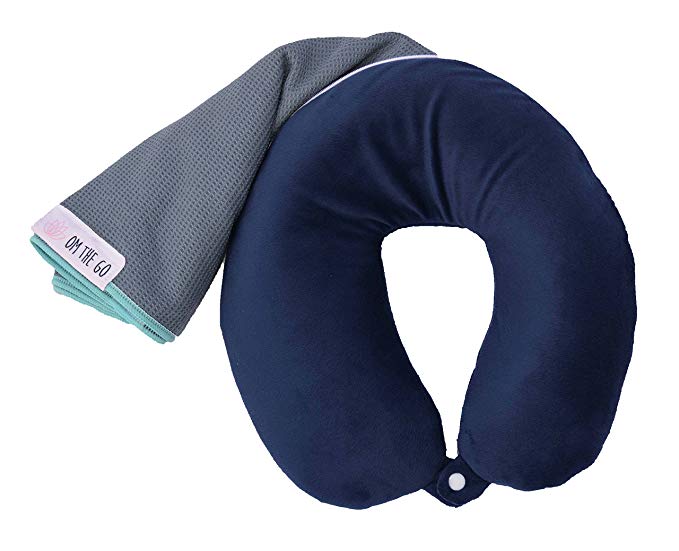 Om the Go Asana Pillow - 2-in-1 Neck Pillow and Travel Yoga Mat